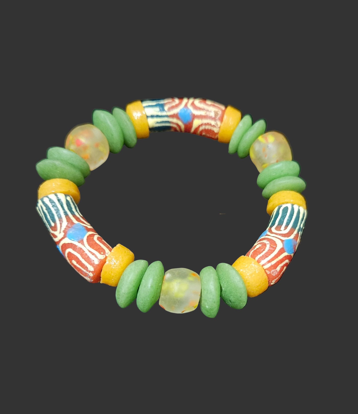 ⭐ AACHEYOVA Women’s Bracelet – Handcrafted Krobo Glass Beads | Ghanaian Artisan Jewelry (7–7.5”)