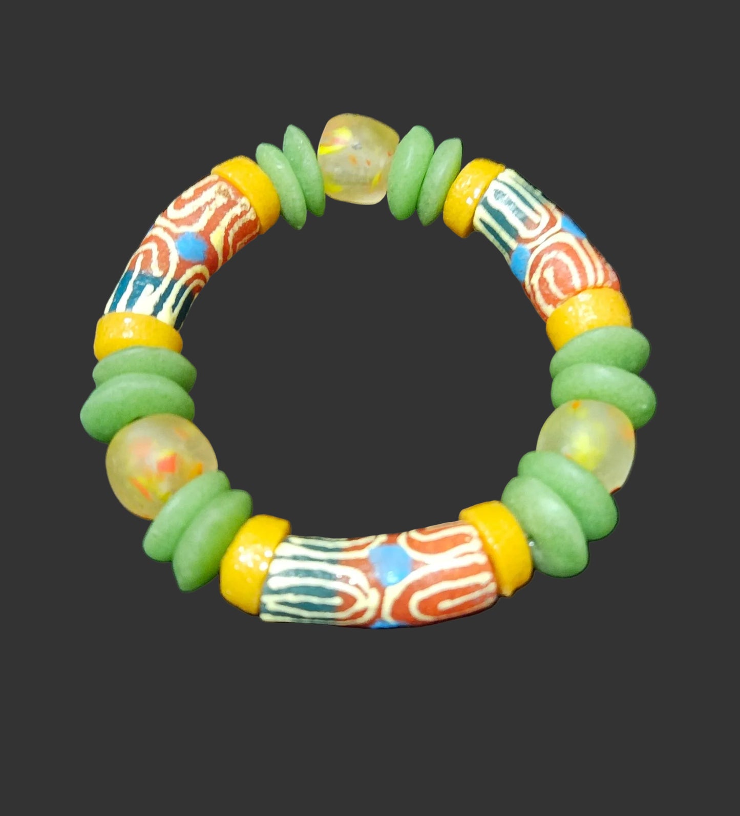 ⭐ AACHEYOVA Women’s Bracelet – Handcrafted Krobo Glass Beads | Ghanaian Artisan Jewelry (7–7.5”)